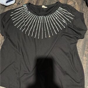 Black Embellished Women's Top